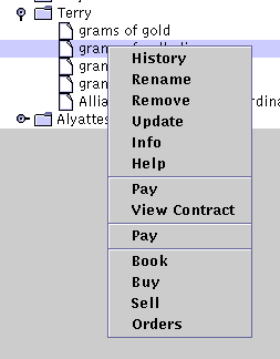 WebFunds Subaccount Menu